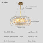 Crystal LED Ceiling Chandelier: Elegant European Home Décor Pendant Lights
