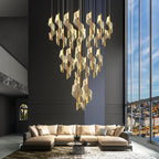 Modern Gold Spiral Stairs Acrylic Chandelier LED Pendant Lighting Spiral Stairs Hanging Luminarias