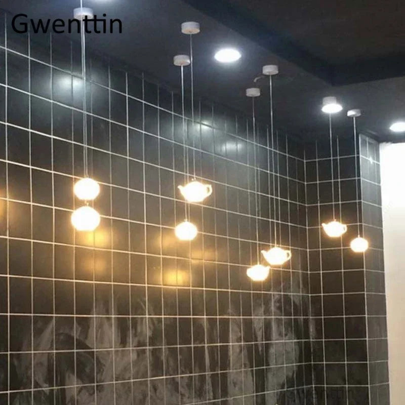 Teapot Pendant Lights: Modern LED Hanging Lamps for Home Decor