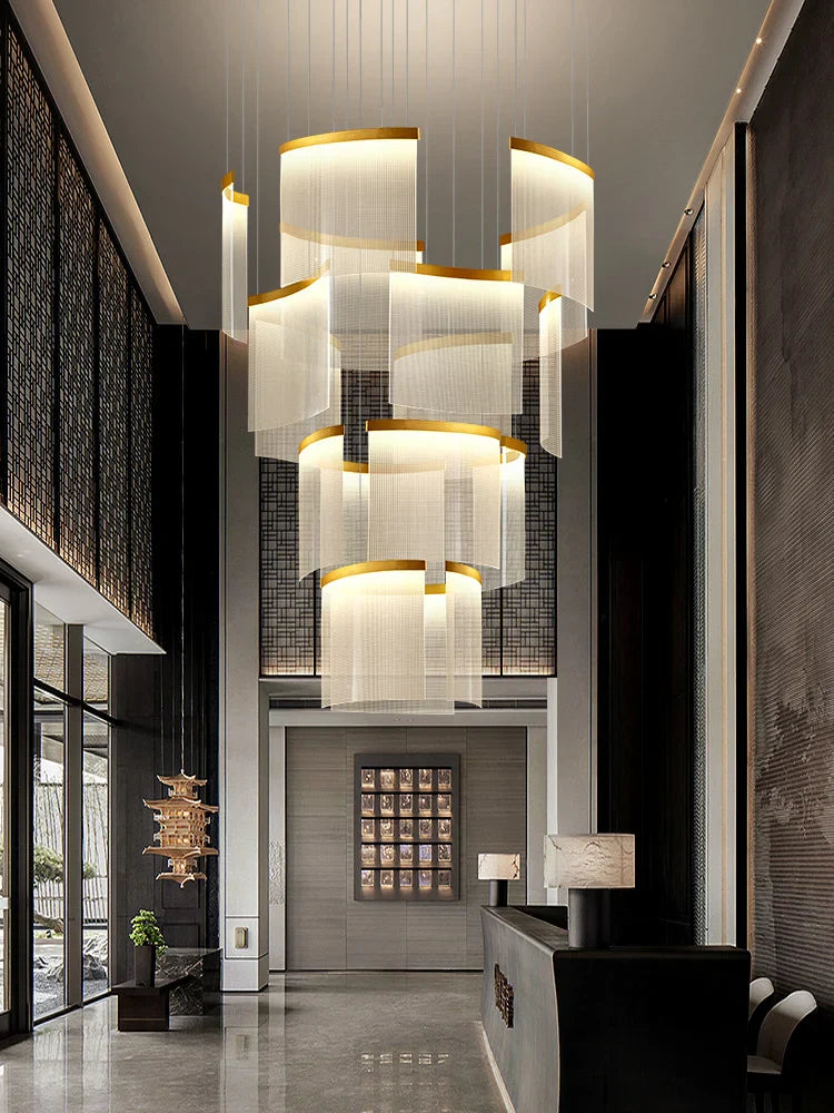 Acrylic LED Chandelier: Modern Light Luxury Dimmable Pendant for Living Room-Elegant Lighting Fixtures