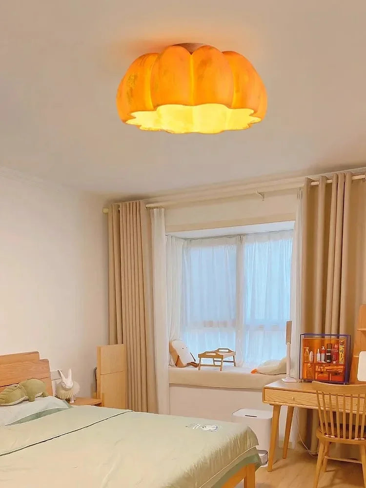 Retro LED Pumpkin Pendant Light for Dining Room, Bar, and Bedroom Decor