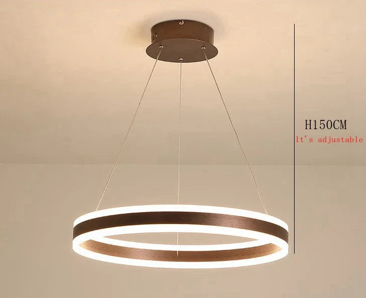 Modern Black Ring LED Chandelier for Home Decor Lighting