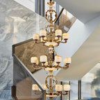 Jade Zinc Alloy Chandelier for Living Room, Restaurant, Hall - Elegant Chinese Design