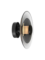 Amber Glass Disc Wall Lamp: Modern Minimalist LED Sconce Lighting Fixture