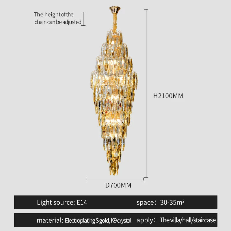 Crystal Chandelier for Luxe Modern European Villa Decor