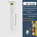 Gold Crystal Raindrop Chandelier for Staircase Foyer