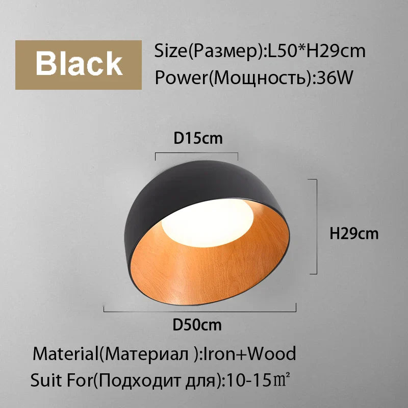 Duo Ceiling Light Kitchen Living Room Bedroom Wood Lamp Post-modern Design