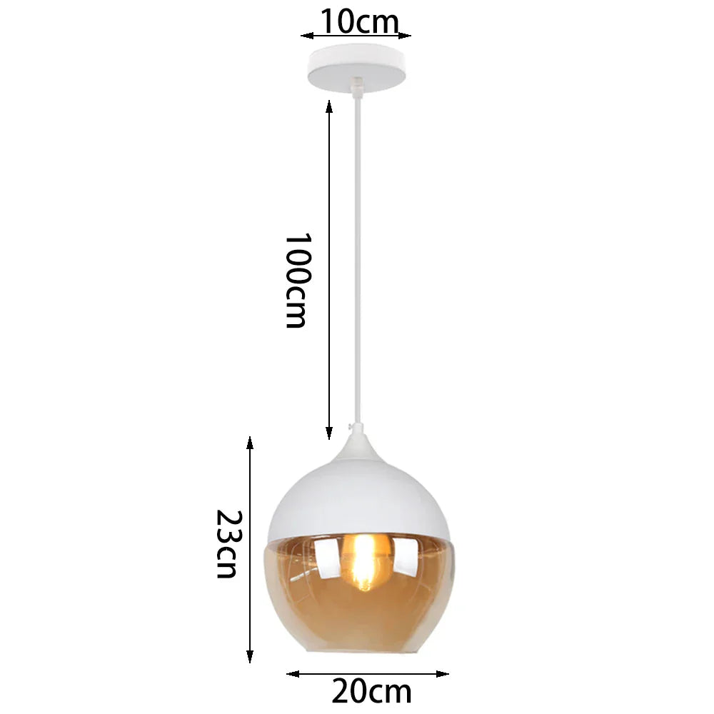 Glass Shade Pendant Light, Industrial Kitchen Restaurant Decor Lighting