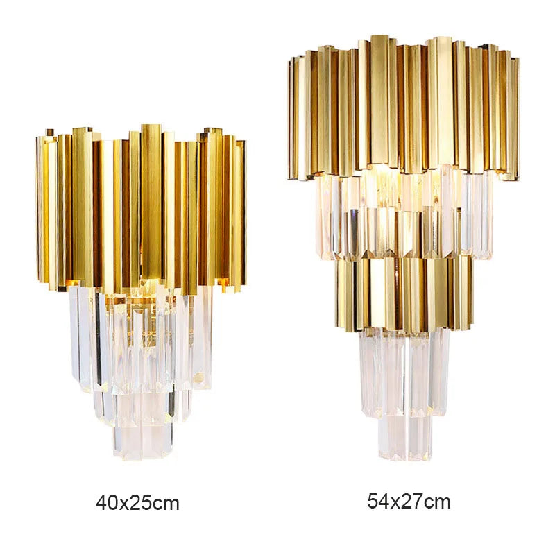 Gold Crystal Wall Lamp with LED Light for Home Lighting