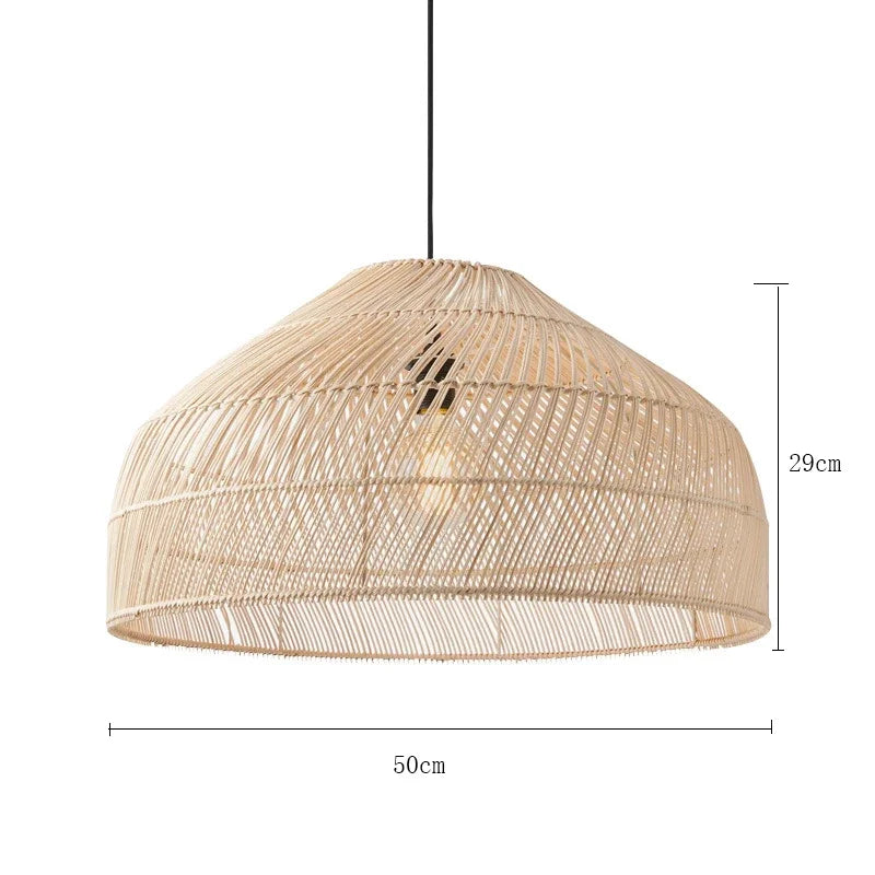 Rattan Pendant Chandeliers: Vintage LED Lighting for Living Room, Dining Room Decor