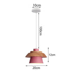 Nordic Aluminum Pendant Lights Modern Wood Hanging Lighting E27 LED Loft Suspension Luminaire