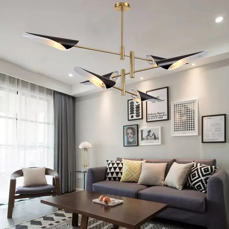 Modern Iron Hanging Ceiling Lamp LED Light Chandelier for Living Room Bedroom Shop Bar