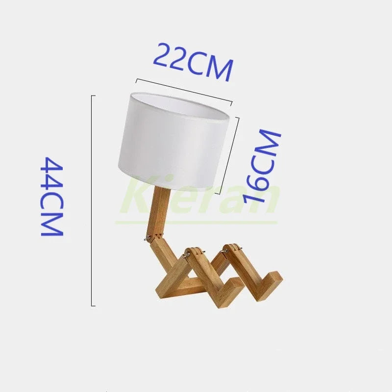 Solid Wood Doll LED Table Lamp for Bedroom Study Living Room