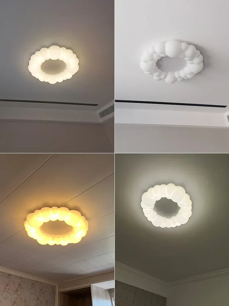 Nordic Cream Bubble Pendant Lamp for Modern Living Room Decor