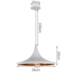 White Industrial LED E27 Pendant Light for Modern Home Kitchen Decor