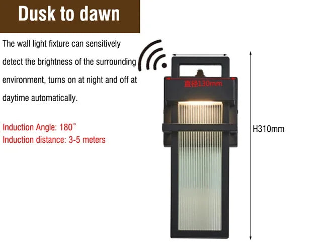 Matte Black LED Outdoor Wall Sconce for Garage Garden and Entryway