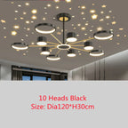 Modern Stars Chandelier Ring Light LED for Living Room Kids Room