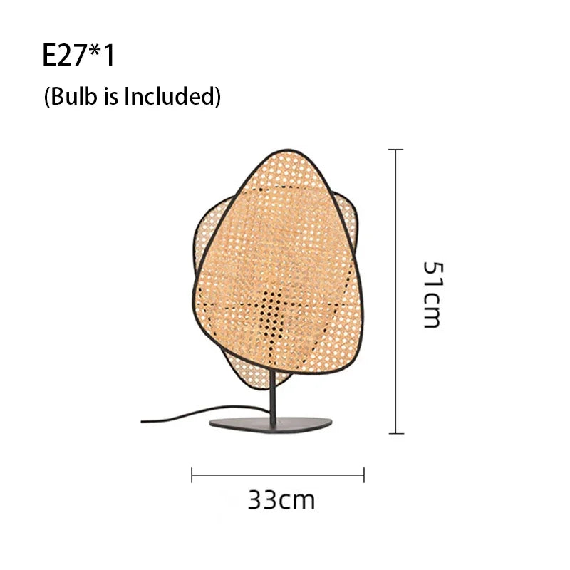 Leaf Grid Handmade Rattan Screen Chandelier for Modern Living Room and Bedroom