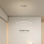 Modern LED Dimmable Chandelier Suspend Lighting, Aluminium Circle Ring Pendant Lights