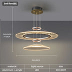 Double Pendant Chandeliers LED Hanging Ceiling Lamp for Living Room Kitchen Island