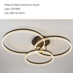 Acrylic Round Ring Ceiling Light LED Chandelier Modern Minimalism for Living Room and Kitchen