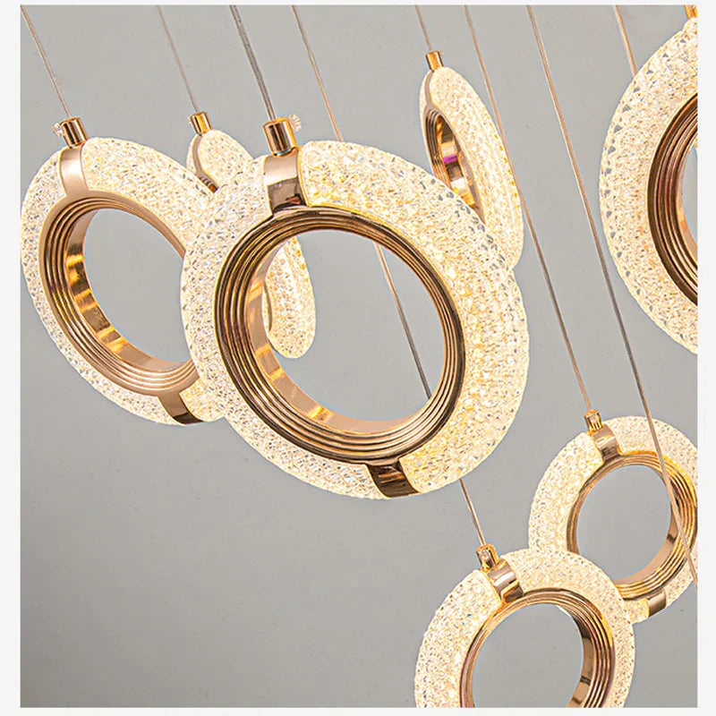 Modern Ring Chandelier for Living Room, Dining Room, Bedroom - Villa Attic Lighting
