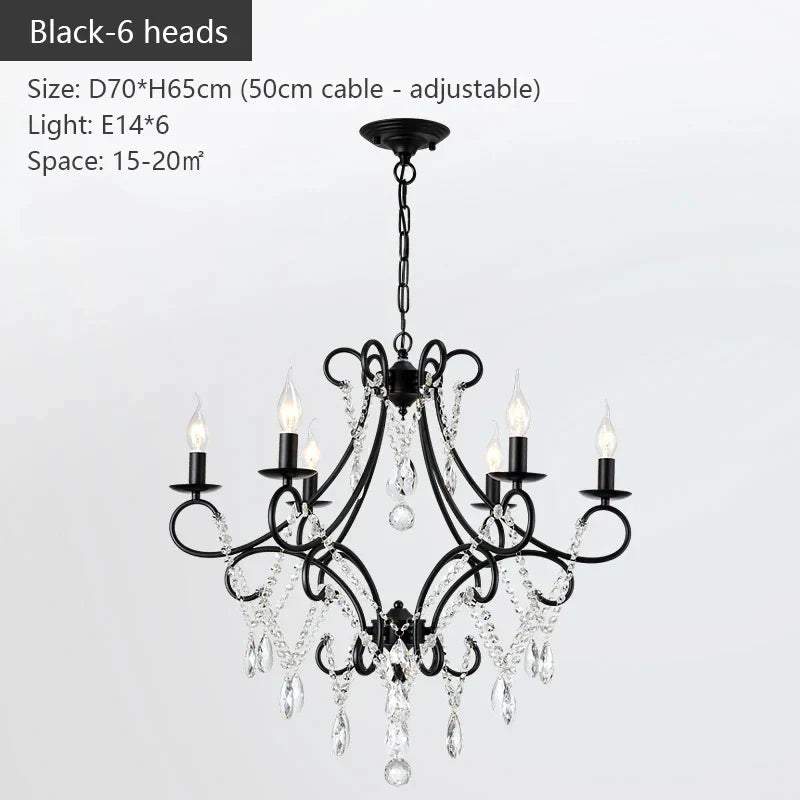 Iron Crystal Chandelier: Modern Luxury Industrial Style for Home Living/Dining Room