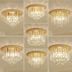 Crystal Round Ceiling Lights: Champagne/Clear Stainless Steel Design for Luxe Spaces
