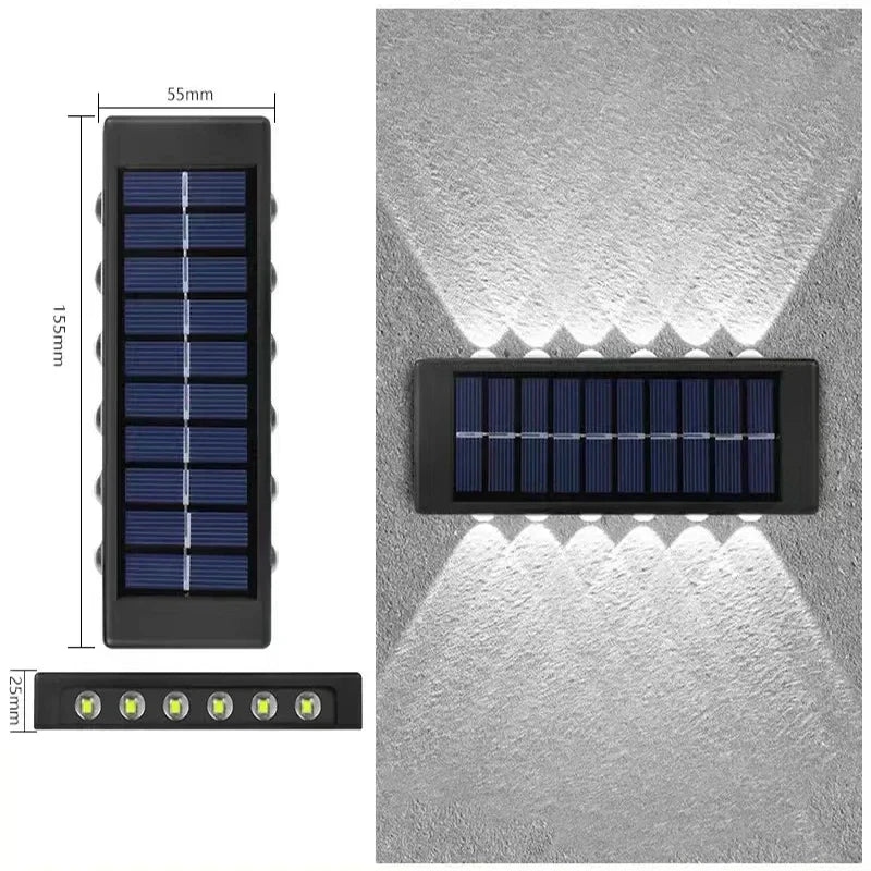 Solar Wall Lamp: Outdoor Waterproof Up/Down Lighting for Garden, Street, Landscape, Balcony