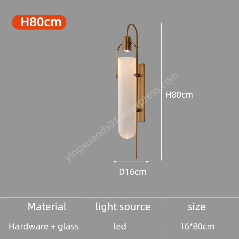 Glass LED Wall Lamp: Modern Interior Lighting for Bedroom, Corridor & Indoor Spaces