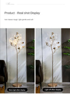 Nordic Ginkgo Leaf Living Room Floor Lamp - Modern Bedroom Night Light