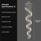 Crystal Ceiling Chandelier: Modern Nordic Design, Long Staircase Pendant Lamp