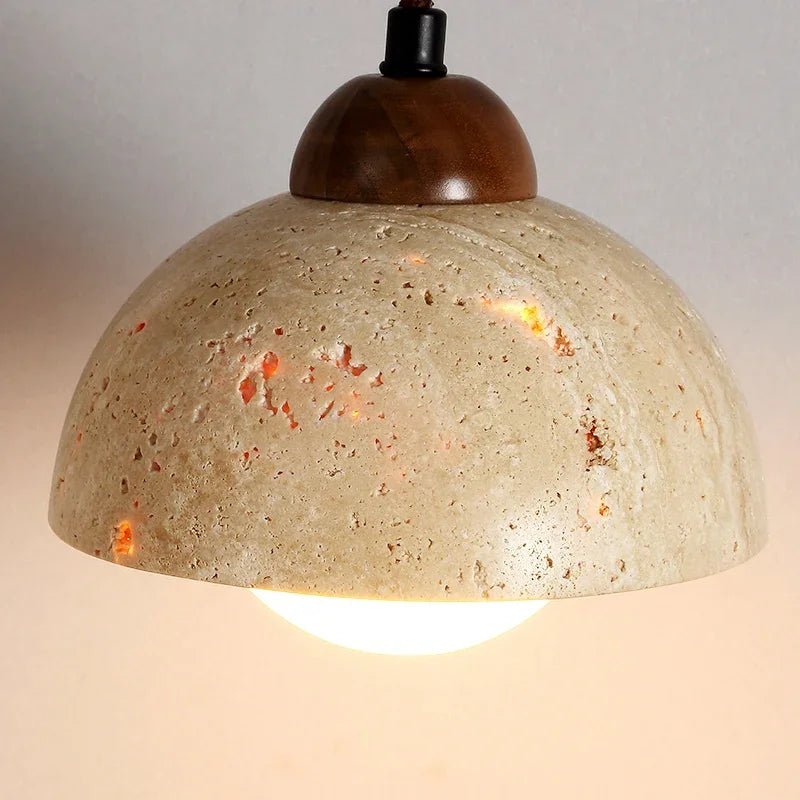 Yellow Travertine Bedside Pendant Light