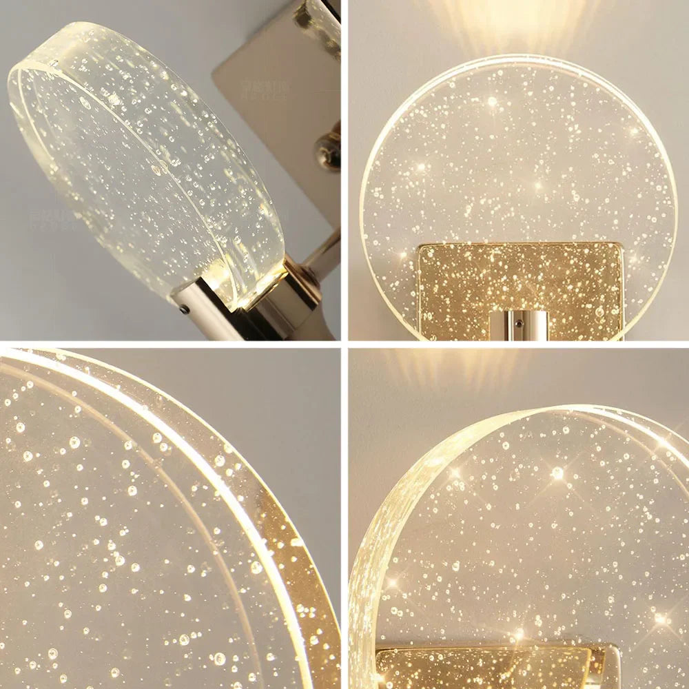 Crystal Bubble Wall Lamp: Modern Luxury Lighting for Bedroom, Living Room, and Aisle