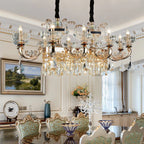 Jade Crystal Chandelier: Elegant European Living Room Lamp