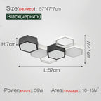 Nordic Honeycomb Ceiling Lamp: Minimalist, Creative Art, Smart, for Living Room, Hall, Restaurant