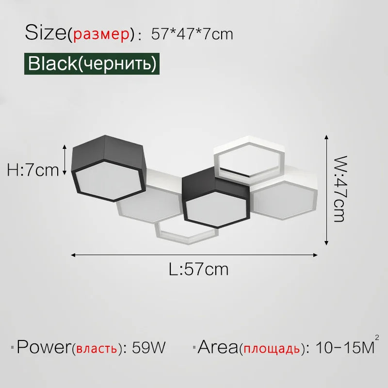 Nordic Honeycomb Ceiling Lamp: Minimalist, Creative Art, Smart, for Living Room, Hall, Restaurant