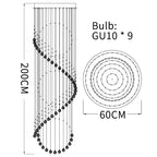 Crystal Chandelier: Modern LED Staircase Light for Living Room and Lobby