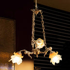 Brass Angel Chandelier: Luxury Burnishing Pendant Lights for Living Room