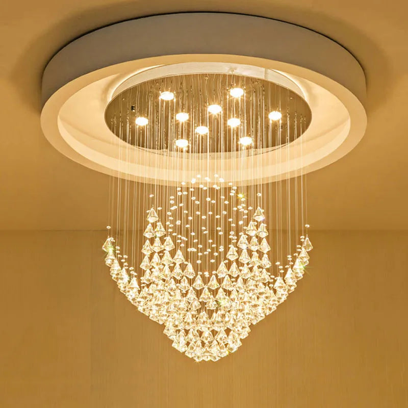 Diamond Crystal Chandelier LED Living Room Hotel Lighting