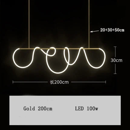 Nordic Light Luxury Chandelier Creative LED Bar for Living Room and Study Desk