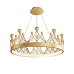 Crown Crystal Chandelier Pendant Light for Bedroom and Living Room Decor