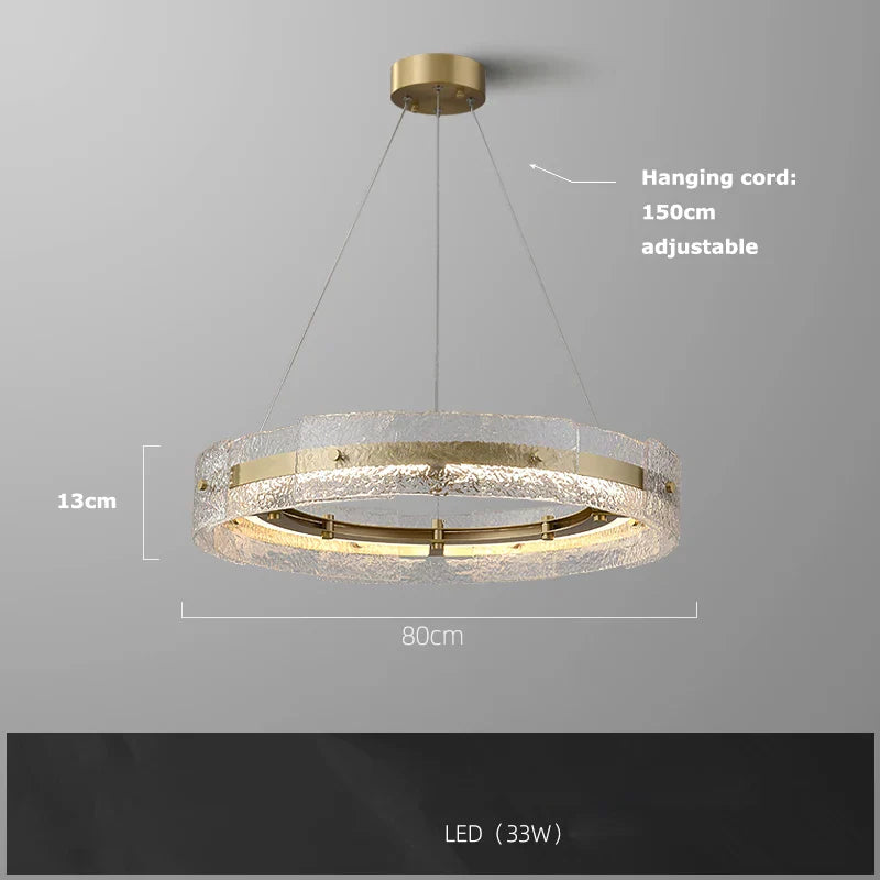 Water Ripple Glass Chandelier: Modern Luxury Living Room Ceiling Lamp for Home Decor