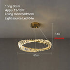 LED Crystal Chandelier Dimmable Luxe Halo Alloy Fixture