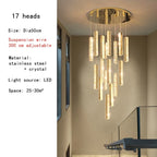 Luxury LED Crystal Spiral Staircase Chandelier for Duplex Villa | Elegant Restaurant Decor