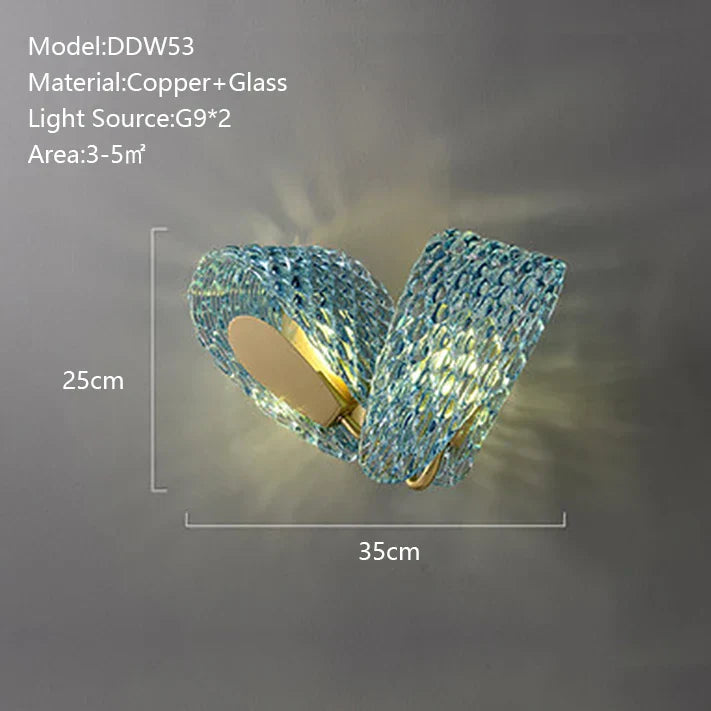 Peacock Leaf LED Ceiling Chandelier for Living Room - Modern Art Deco Blue Copper Lamp