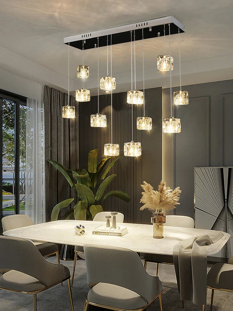 Crystal Chandelier Pendant Light for Modern Indoor Dining and Kitchen Lighting