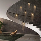 Leaf Chandelier LED Pendant Light Modern Minimalist Hanging Lamp for Home Decor