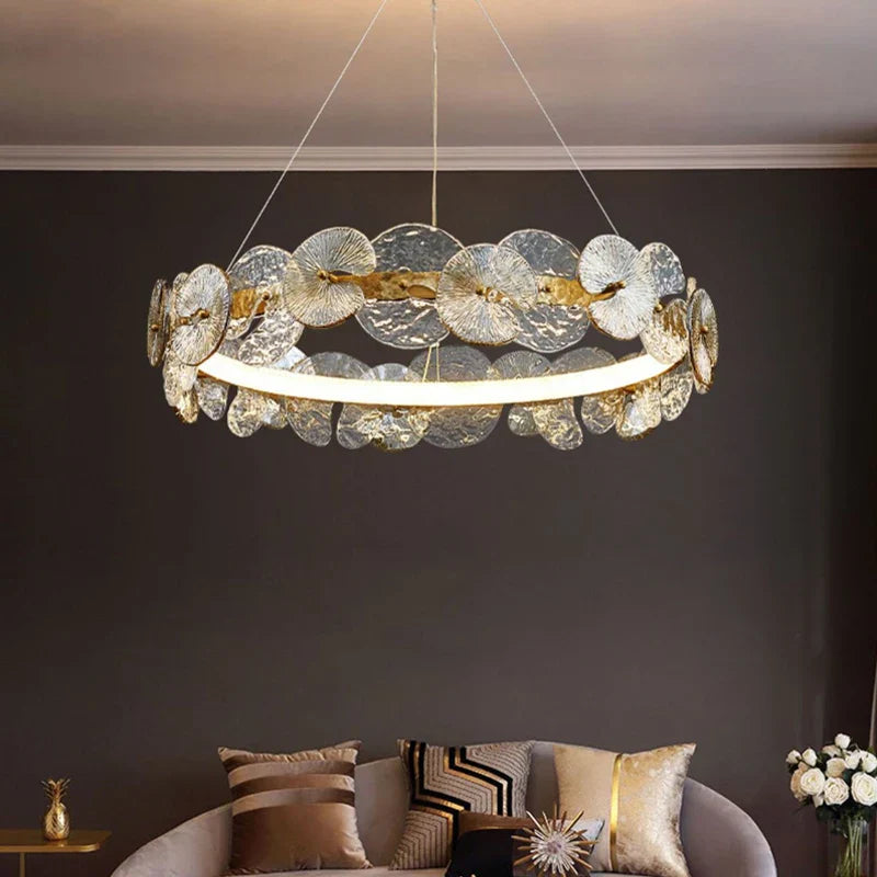 Lotus Leaf LED Chandeliers: Modern Lighting Fixtures for Living Room, Bedroom, Dining Table