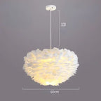 Nordic Feather Pendant Light LED Lamp for Living Room, Bedroom, Dining, Children's